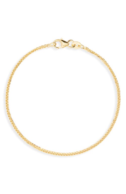 Bony Levy 14K Gold Wheat Chain Bracelet in 14K Yellow Gold at Nordstrom, Size 7