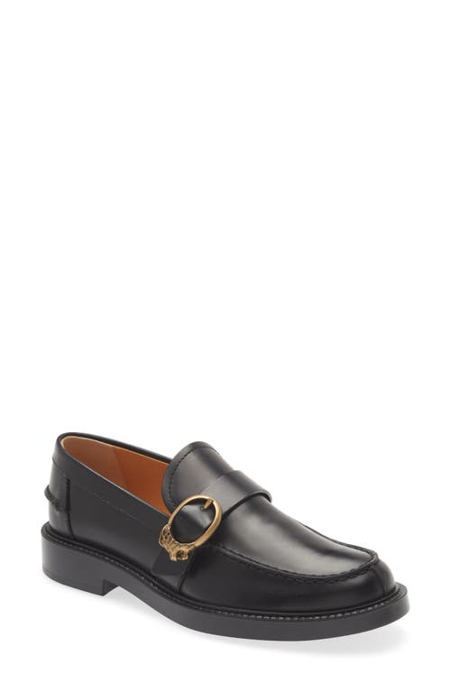 Tod's Lionhead Buckle Loafer in Nero