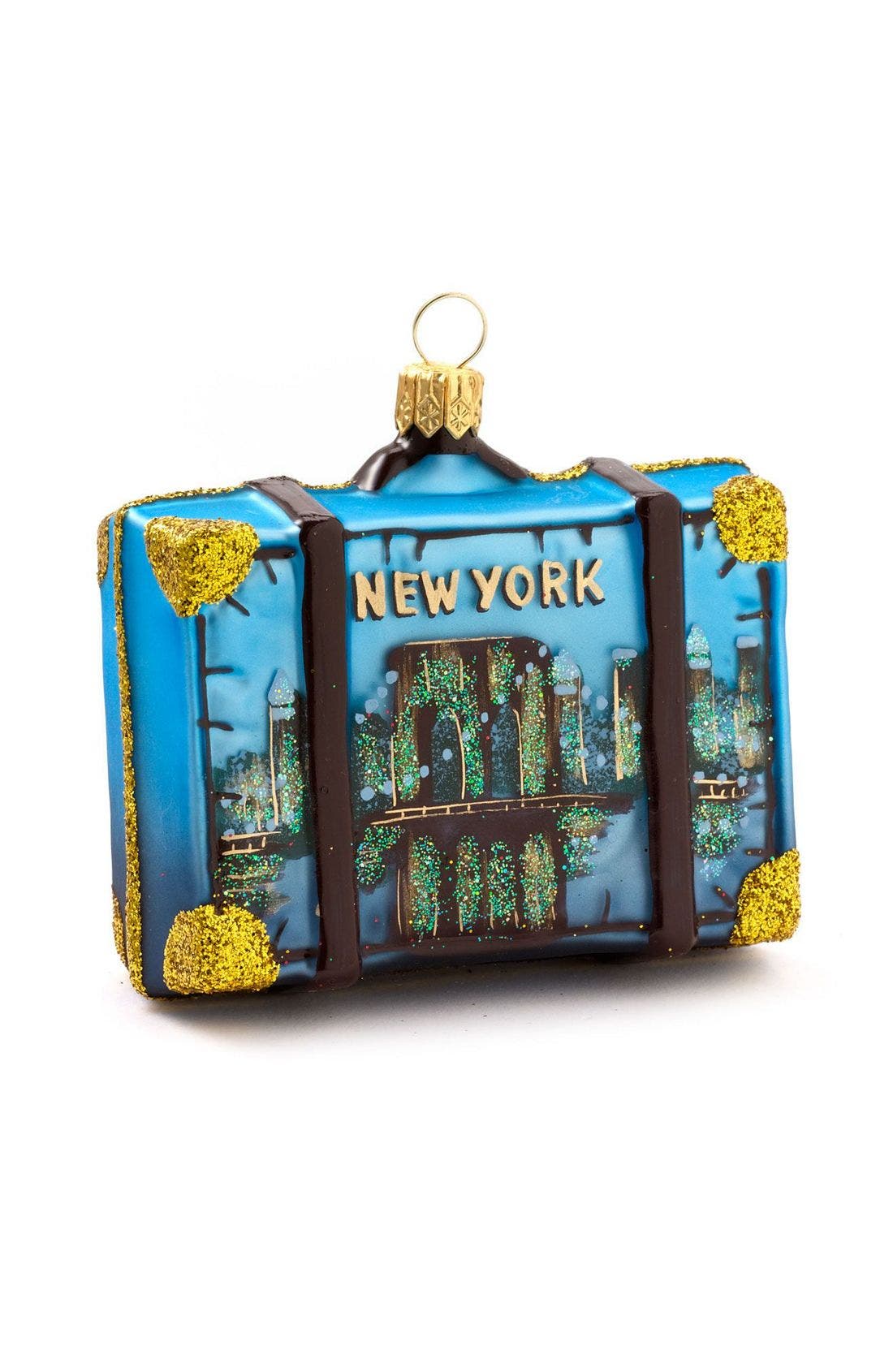 Nordstrom At Home 'New York' Glass Suitcase Ornament Nordstrom