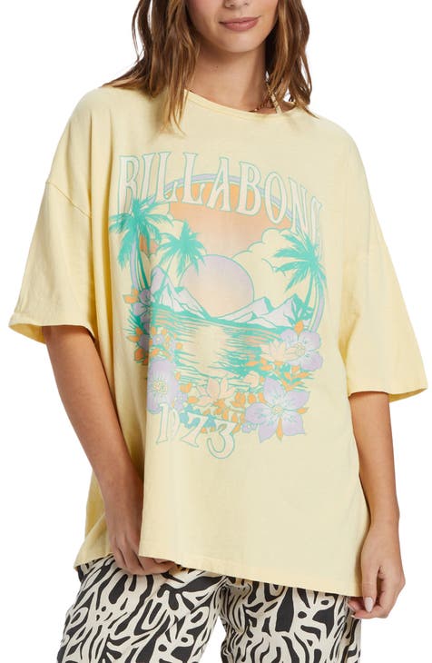 'Billabong Summer Side Collection Island Holiday Oversize Cotton Graphic T-Shirt