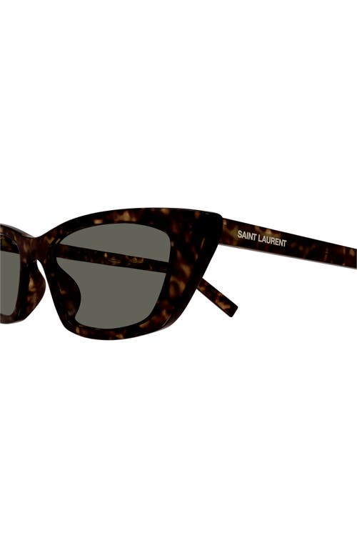 Saint Laurent Sleek Acetate Cat-eye Sunglasses In Havana