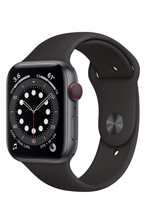 Shop Apple 44mm Series 6 Gps + Cellular  Watch® In Gray/black