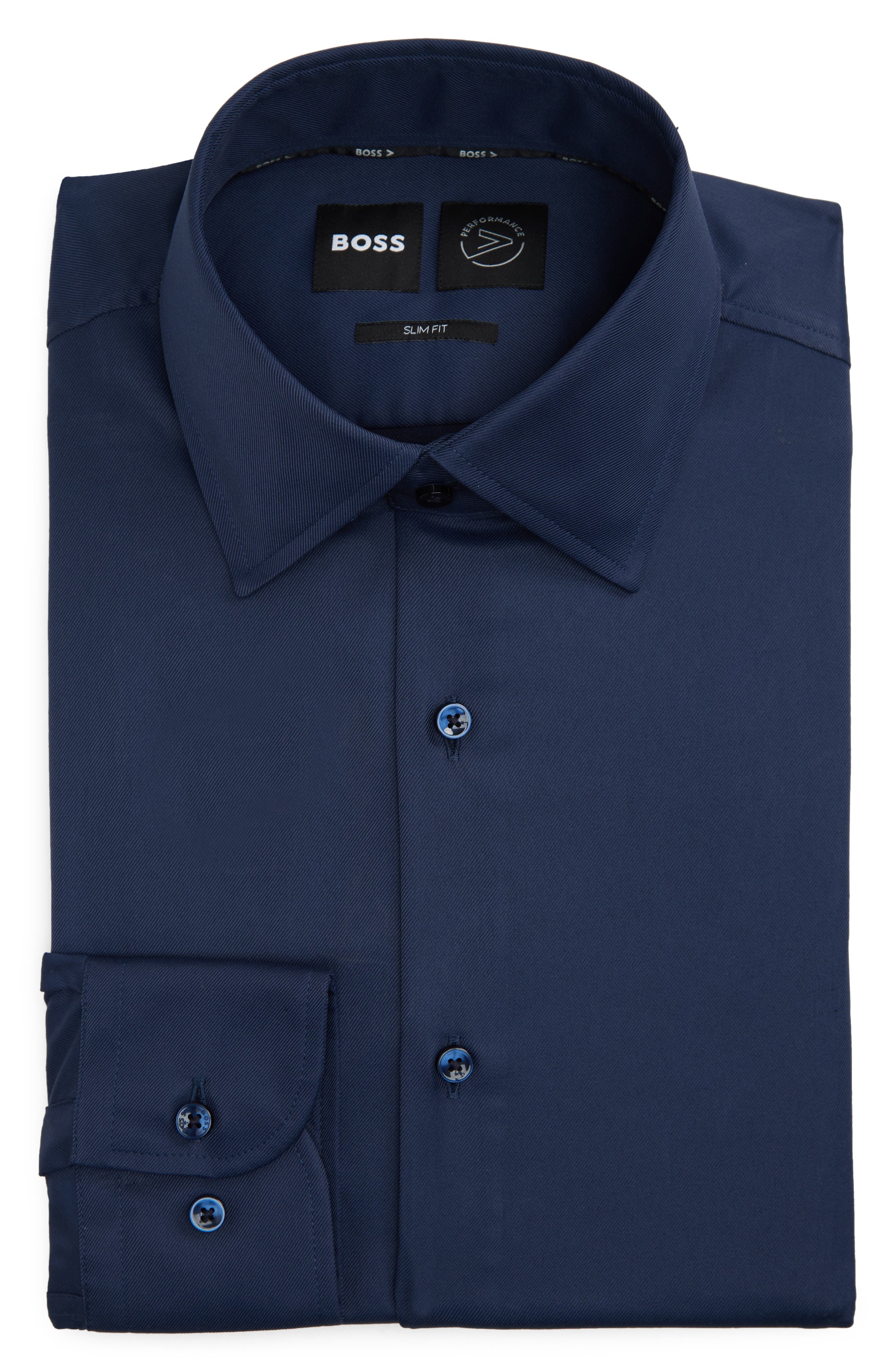 hugo boss sharp fit dress shirt NWT $200 Hugo Boss Mens Slim Fit Tailored Blue Dress Shirt Size 42/16. –  BAYSUPERSTORE main image 0