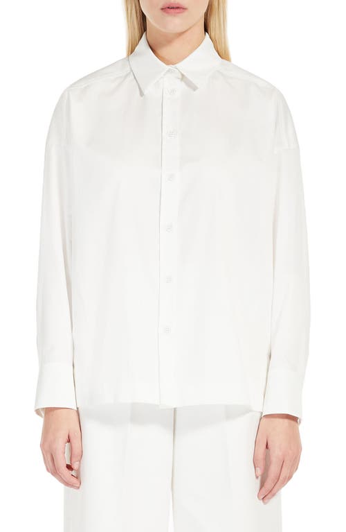 Keras Cotton Button-Up Shirt in White