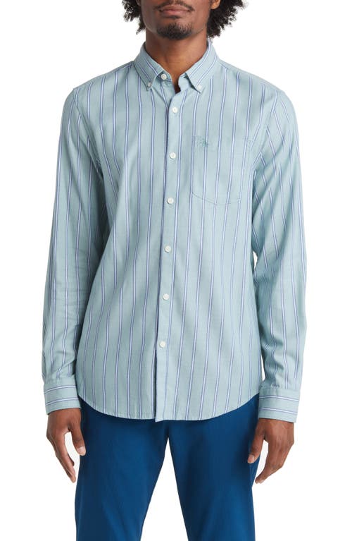 Slim Fit Stripe Button-Down Shirt in Oil Blue