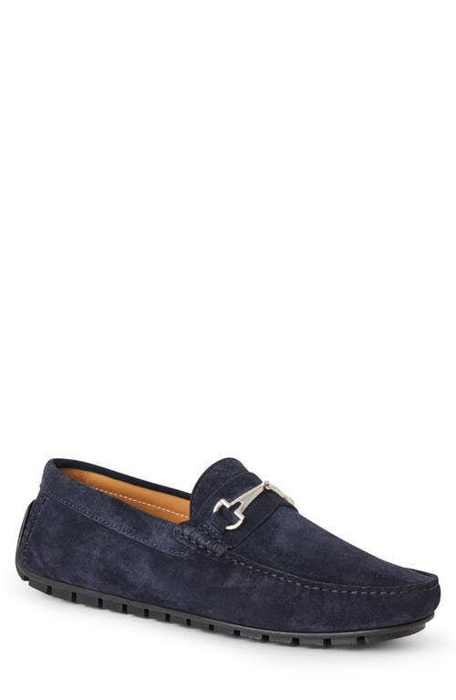 Shop Bruno Magli Darius Moc Toe Bit Loafer In Navy Suede