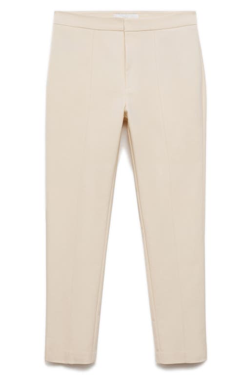 Mango Crop Skinny Trousers Ecru In Ecru
