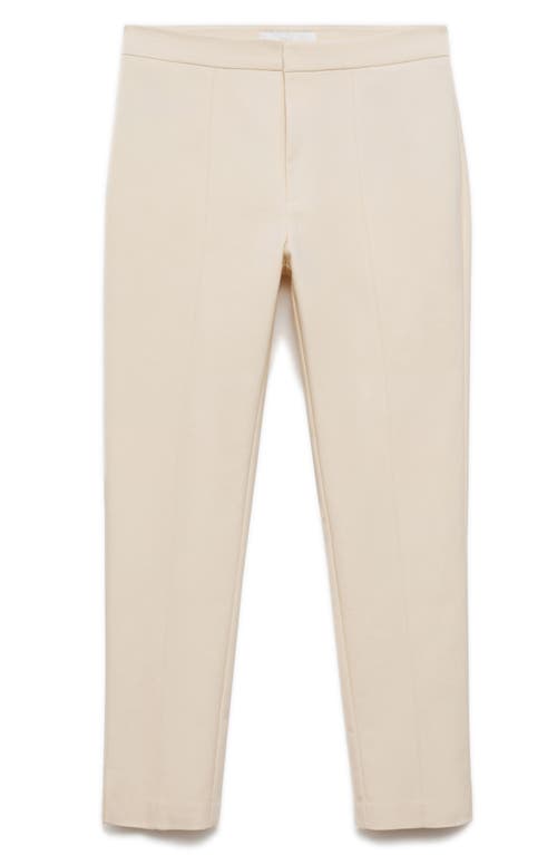 Shop Mango Crop Skinny Pants In Ecru