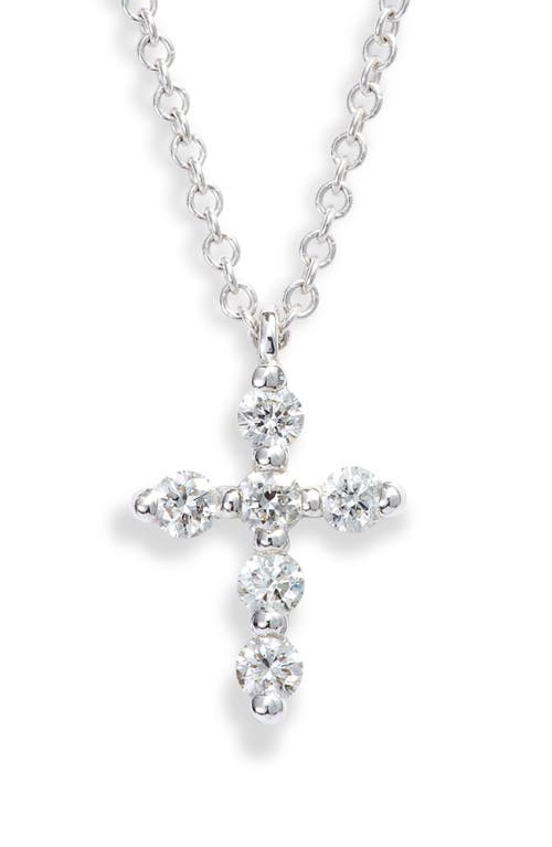 Diamond Cross Pendant Necklace in White Gold/Diamond