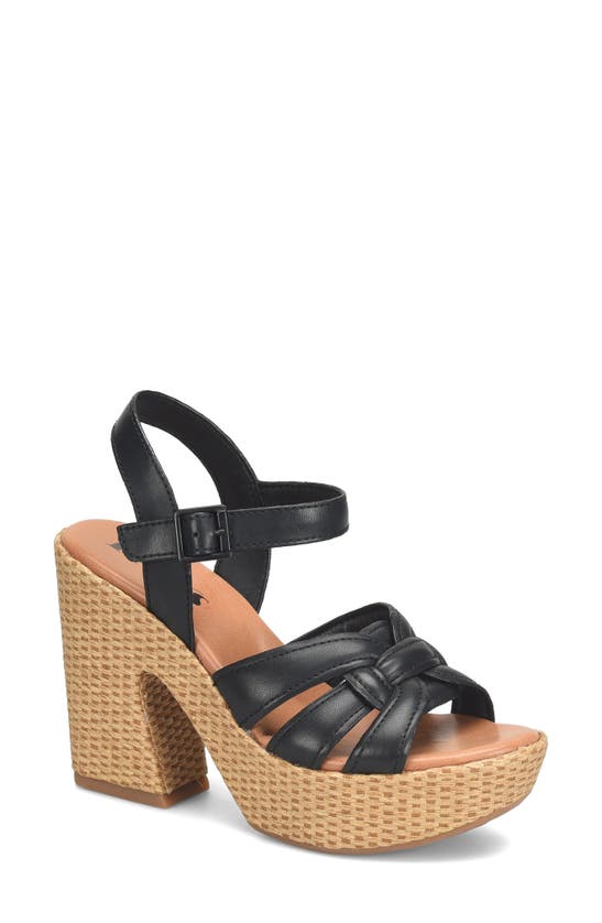 Korks Dee Wedge Platform In Black