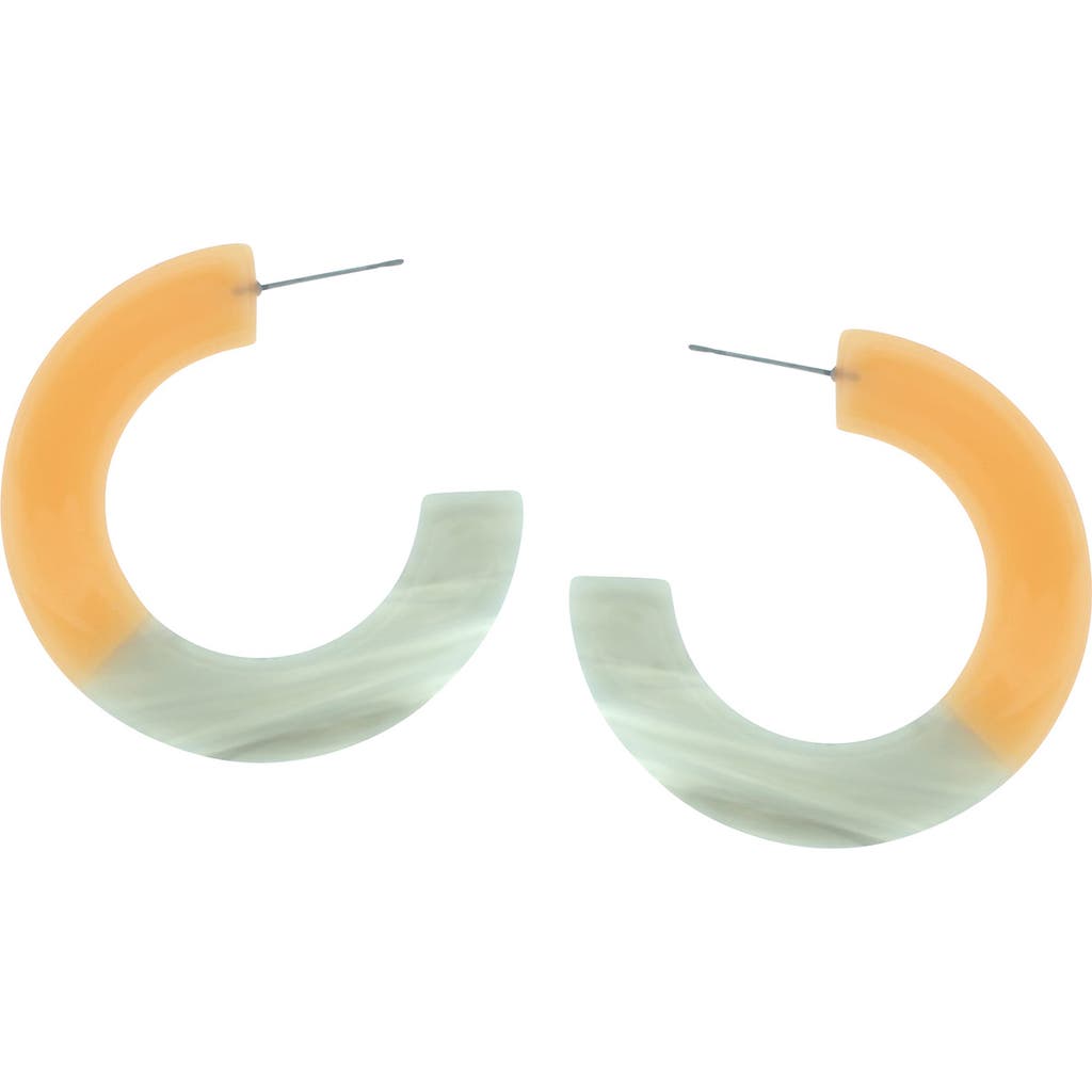 Olivia Welles Drew Mixed C Hoop Earrings In Peach/gray