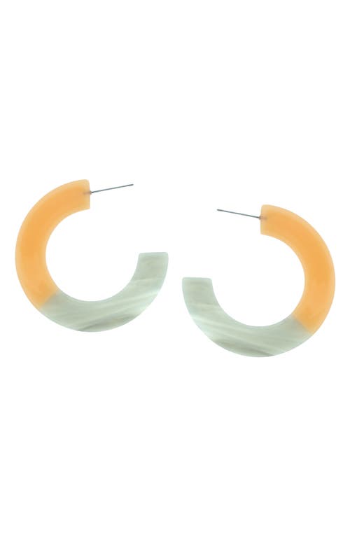 Olivia Welles Drew Mixed C Hoop Earrings In Peach/gray