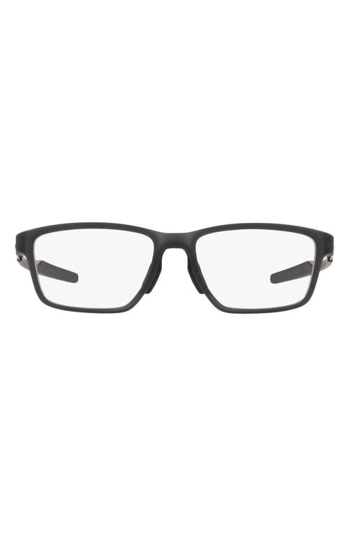 Oakley Metalink 55mm Rectangular Optical Glasses in Satin Grey Smoke at Nordstrom