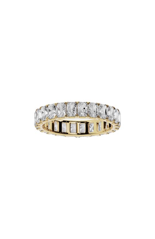 18K Gold Emerald Cut Lab Created Diamond Eternity Ring - 3.12 ctw in 18K Yellow Gold