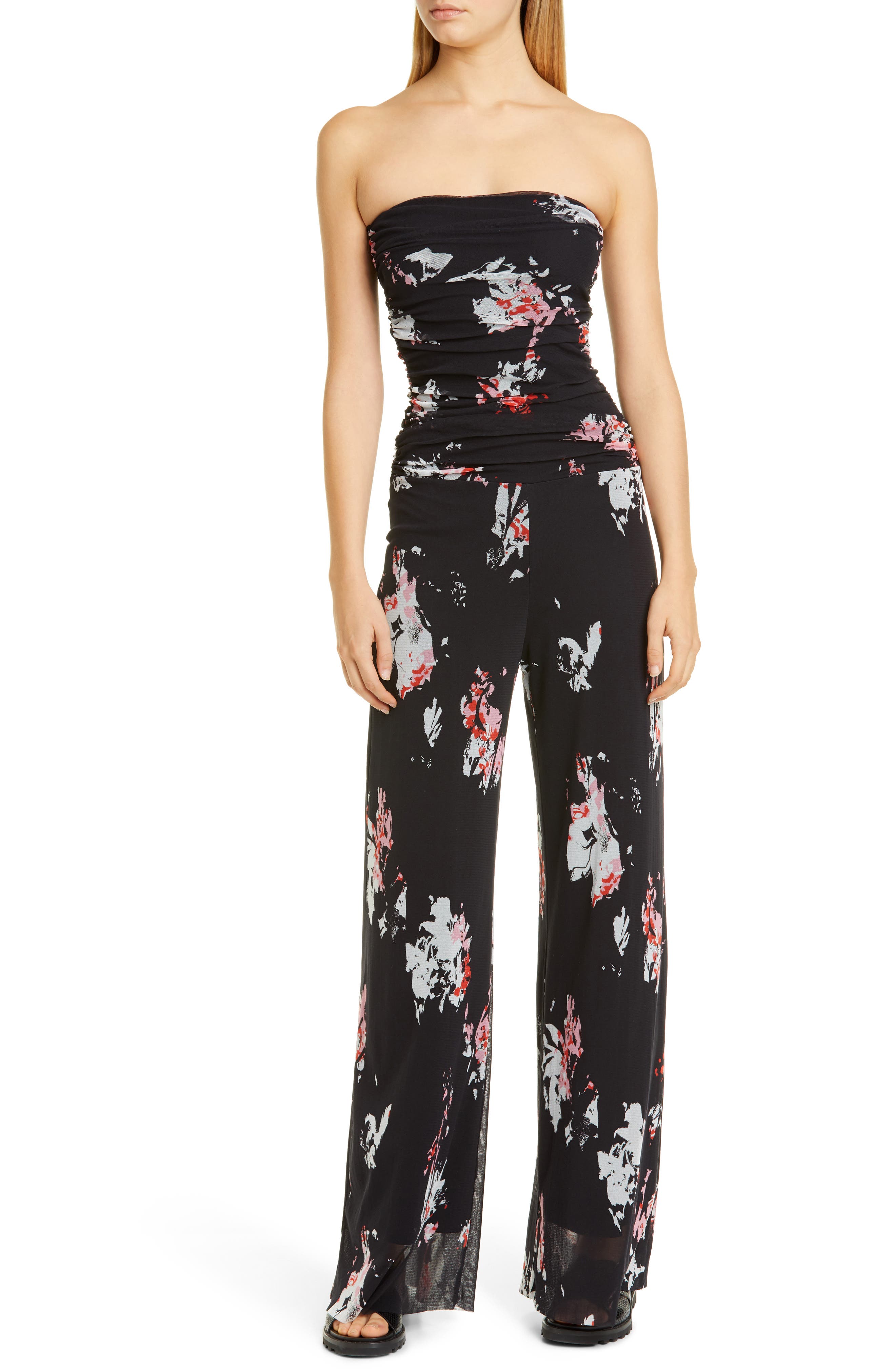 fuzzi strapless jumpsuit