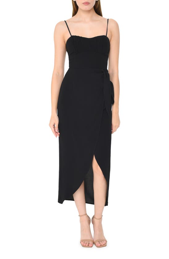 Shop Wayf Kimberly Sleeveless High-low Maxi Dress In Black