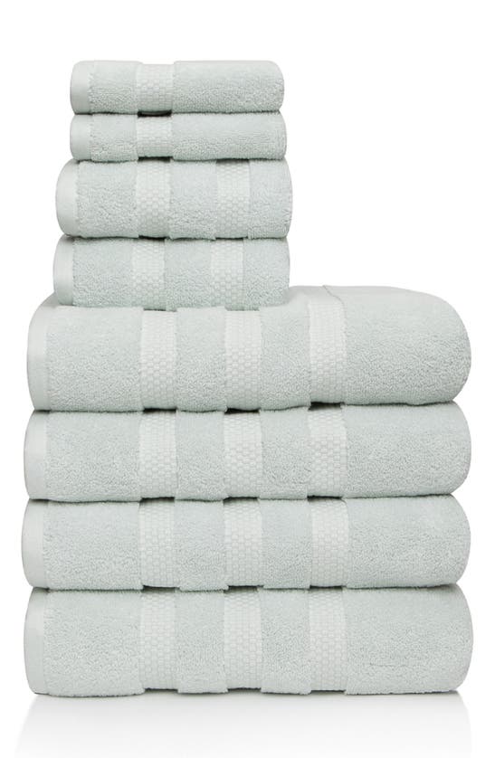 Bedhog 8-piece Zero Twist Cotton Towel Set In Sea Foam
