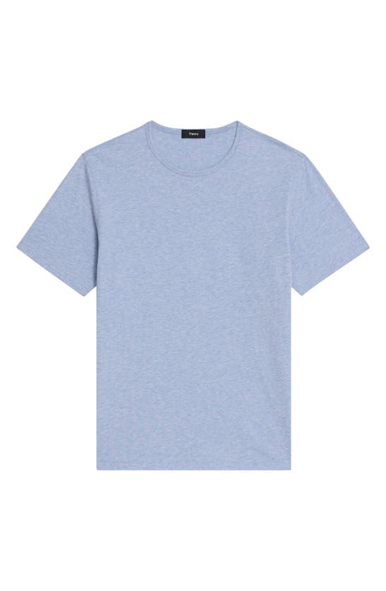 Shop Theory Precise Luxe Cotton Jersey Tee In Powder Blue Melange