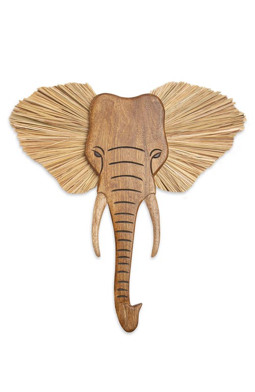CRANE BABY Safari Animal Wooden Wall Decor in Brown Elephant at Nordstrom