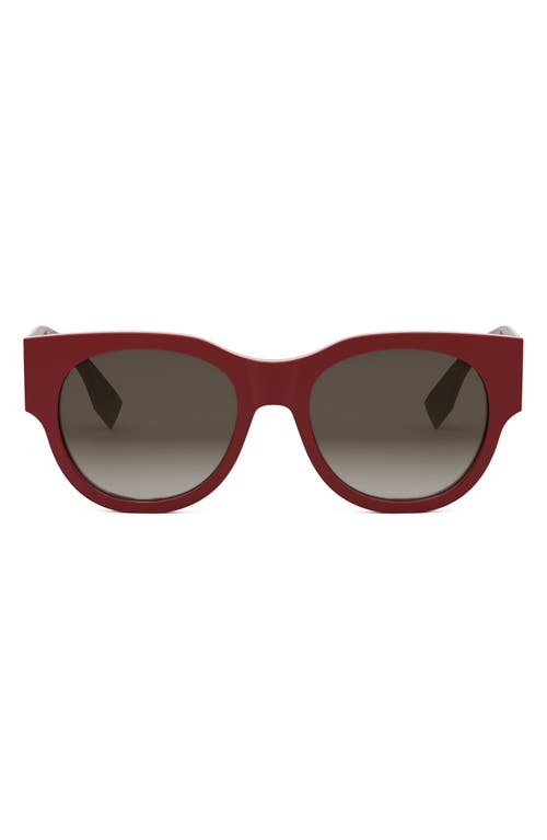 Shop Fendi ' Baguette 53mm Gradient Round Sunglasses In Shiny Red/gradient Brown