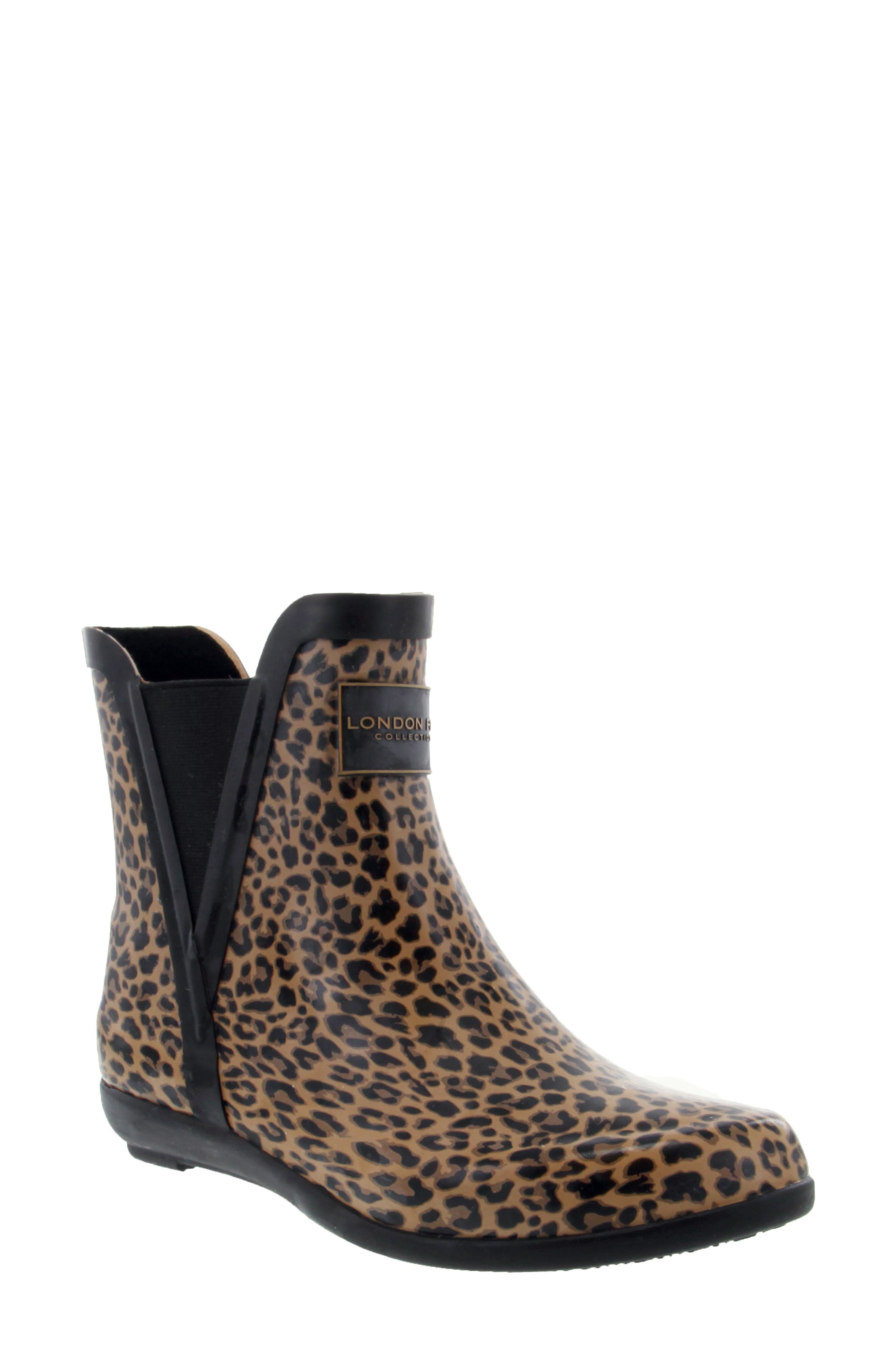 London Fog Pull-on Ankle Rain Boot In New Leopard