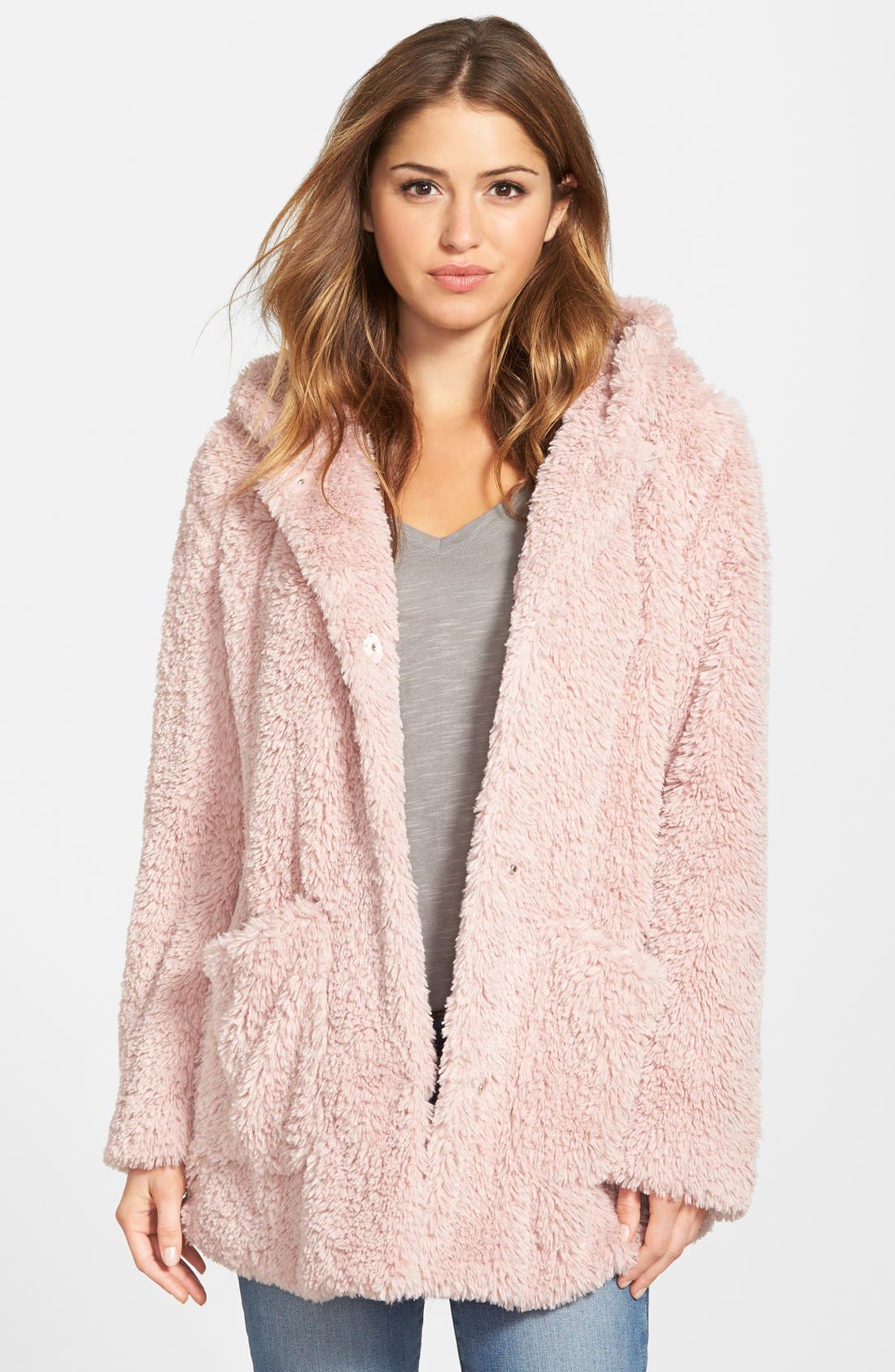 kenneth cole teddy bear hooded coat