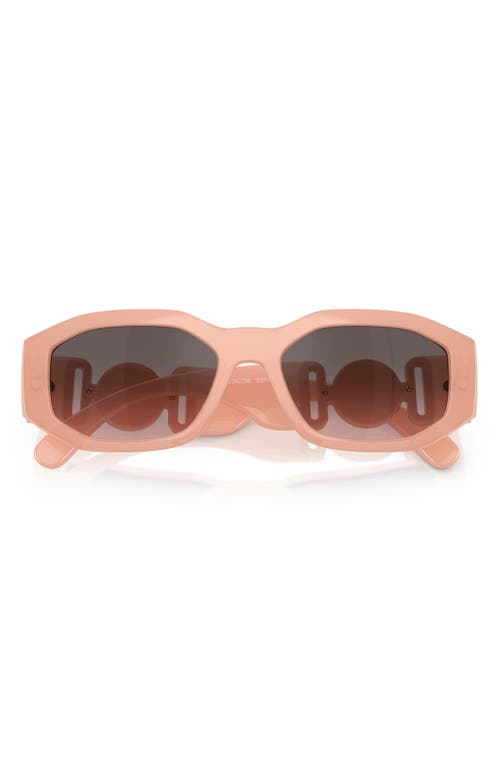 Shop Versace 53mm Oval Sunglasses In Pink Grad