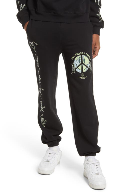 CONEY ISLAND PICNIC Men's Peaced Together Organic Cotton Blend Sweatpants in Black