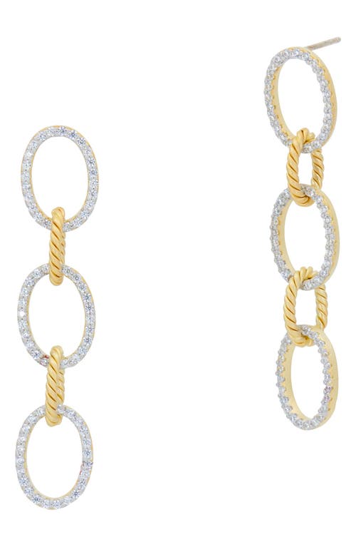 FREIDA ROTHMAN Bright Sky Chain Link Drop Earrings in Gold And Silver