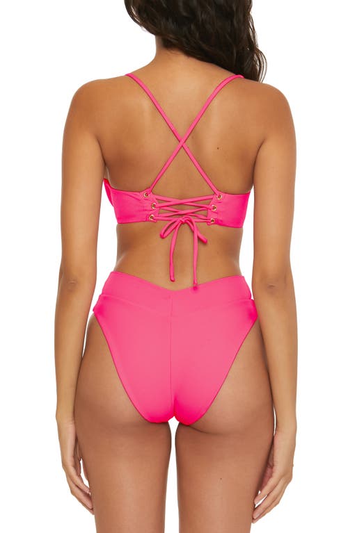 Shop Becca Modern Edge High Waist Bikini Bottoms In Pink Glo