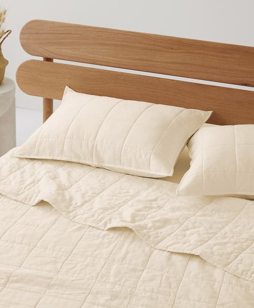 Pact Organic Quilted Sham 2-pack In Sandshell