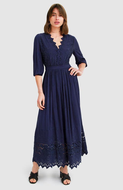 Belle & Bloom All Eyes On Me Midi Dress - Navy