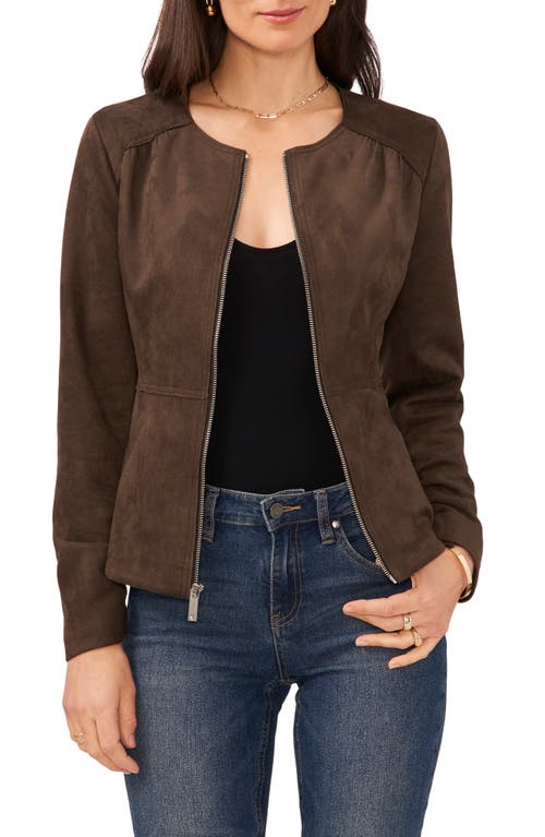 Vince Camuto Faux Suede Jacket in Rich Chocolate