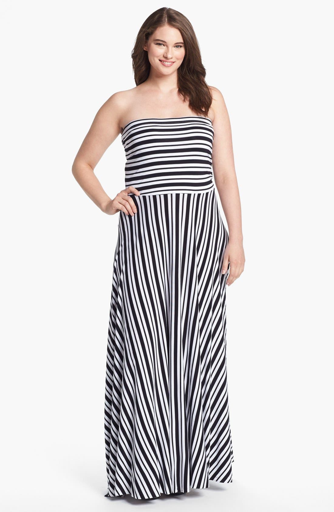 Felicity & Coco Strapless Jersey Maxi Dress (Plus Size