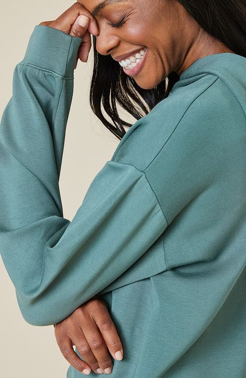 Shop Softies Athleisure Dreamtech Oversize Hoodie Lounge Set In Dusty Green