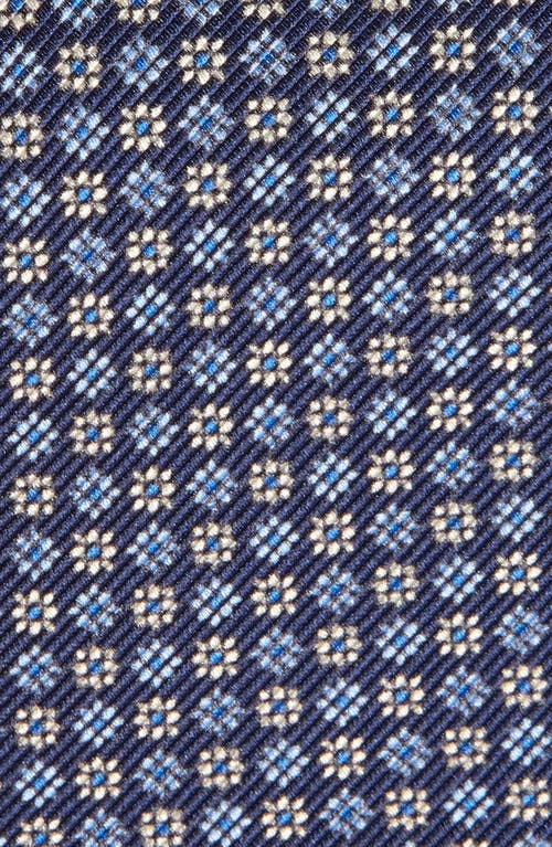 Shop David Donahue Floral Silk Tie In Navy