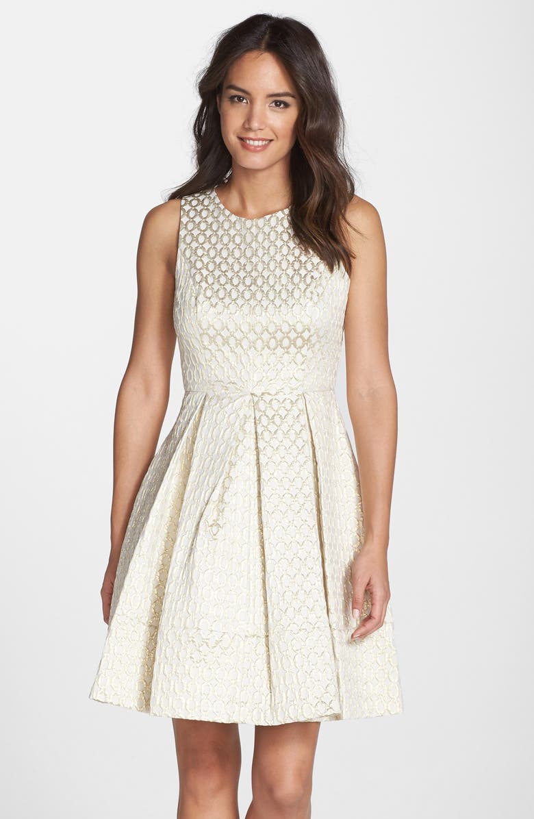 Eliza J Jacquard Fit & Flare Dress (Regular & Petite) | Nordstrom