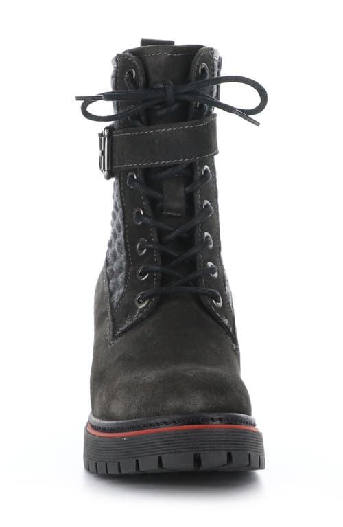 Bos. & Co. Zing Waterproof Combat Boot In Grey Suede/flannel