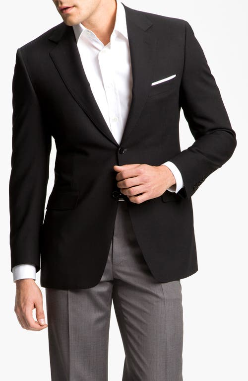 Canali Classic Fit Solid Wool Blazer Black at Nordstrom, Us