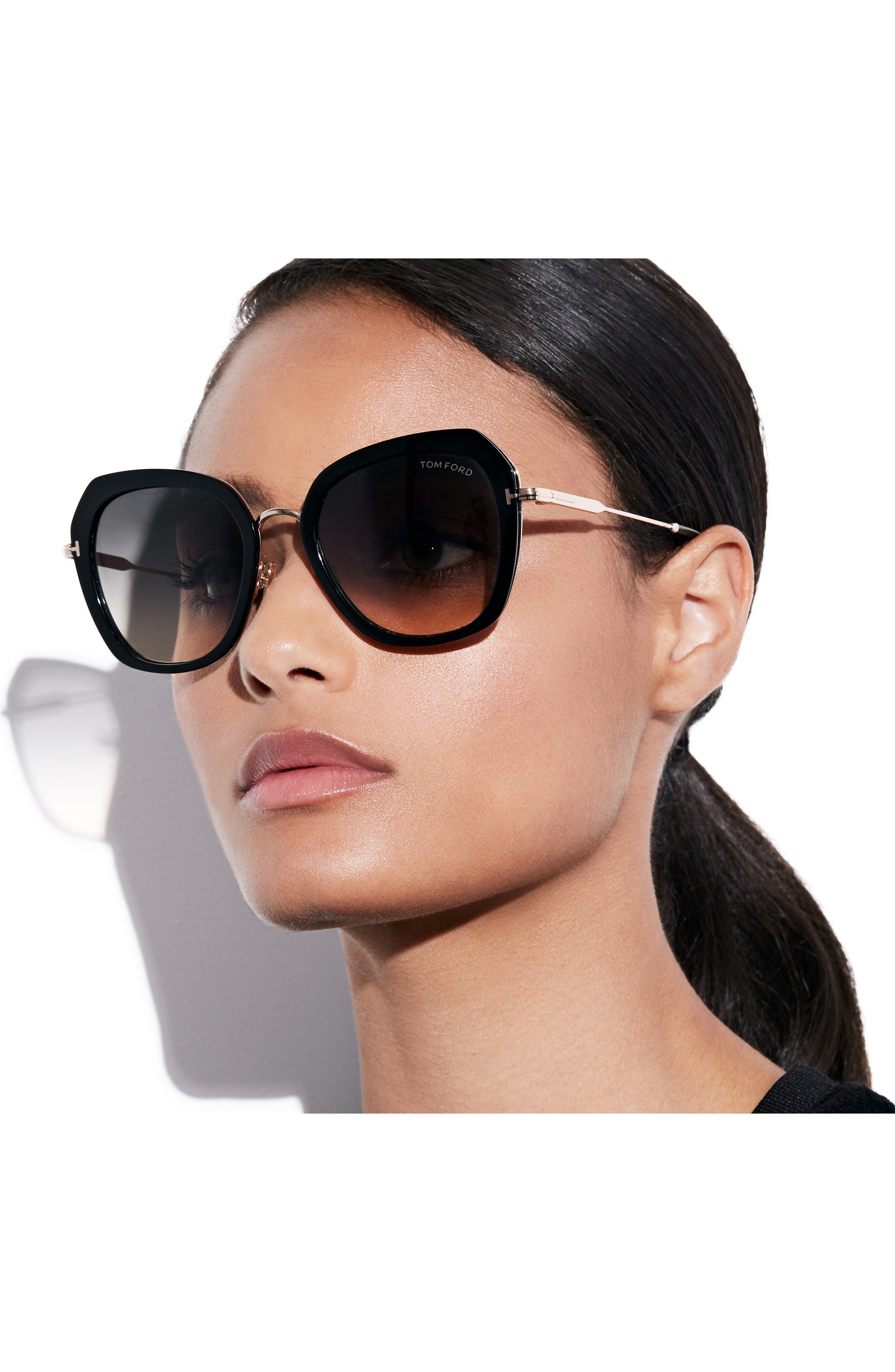 tom ford 57mm round sunglasses