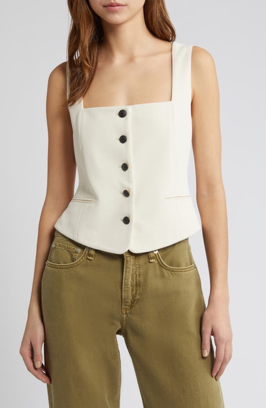 Rag & Bone Mariana Twill Vest In Ivory