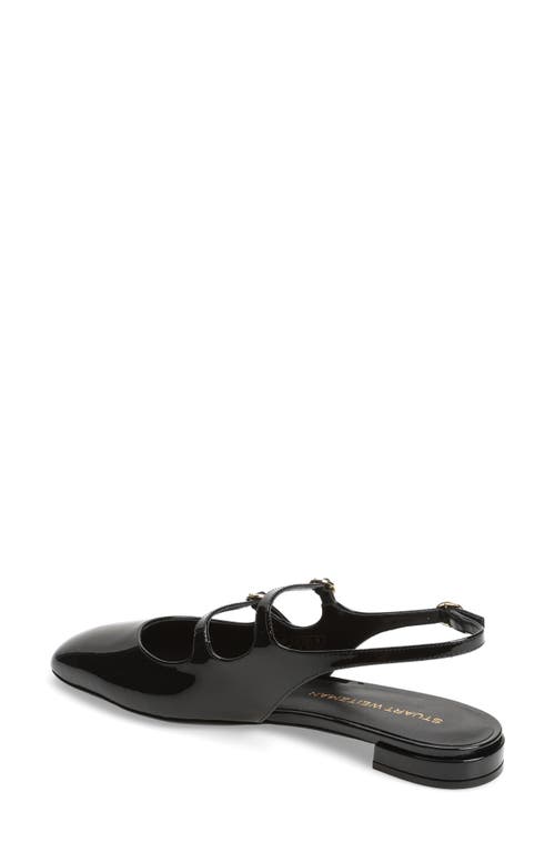 Shop Stuart Weitzman Benni Slingback Flat In Black