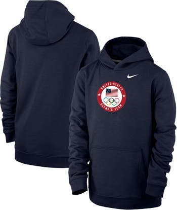 Team USA Nike Club Fleece Pullover Hoodie - Gray