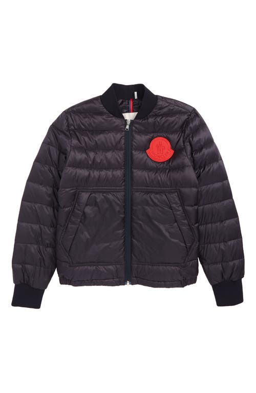 Moncler Motu Quilted Down Bomber Jacket in 742 Navy