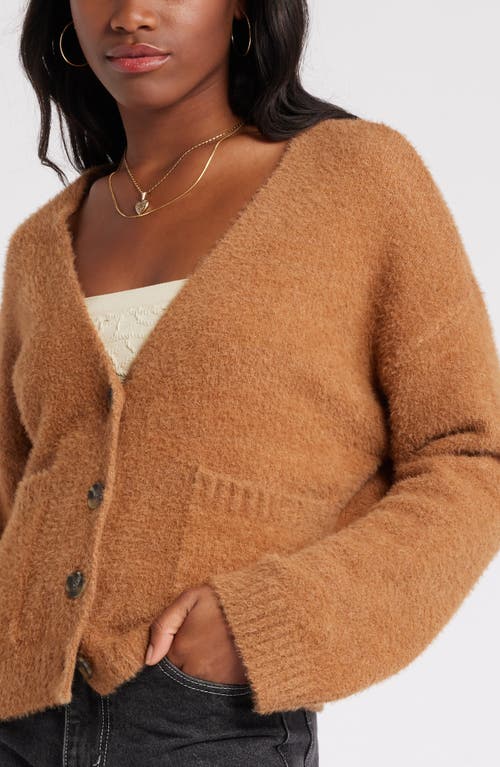 Shop Bp. Fuzzy Cardigan In Tan Thrush