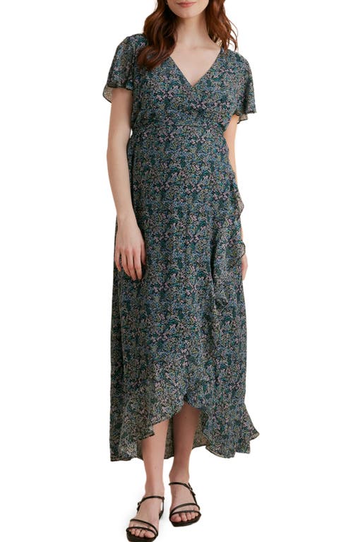 Floral Faux Wrap Maternity Dress in Blossom Multi