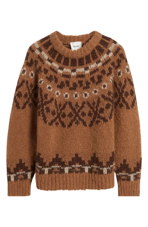 Shop Frame Fair Isle Alpaca Blend Sweater In Camel Multi