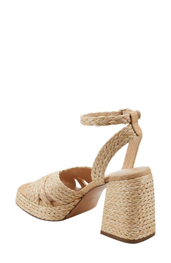 Shop Marc Fisher Ltd Janie Raffia Ankle Strap Platform Sandal In Light Natural