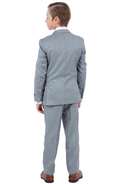 Shop Perry Ellis Kids' Shark Gray Five-piece Sharkskin Suit In Shark Grey