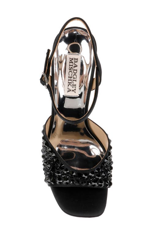 Badgley Mischka Collection Bryleigh Ankle Strap Platform Sandal In Black Satin